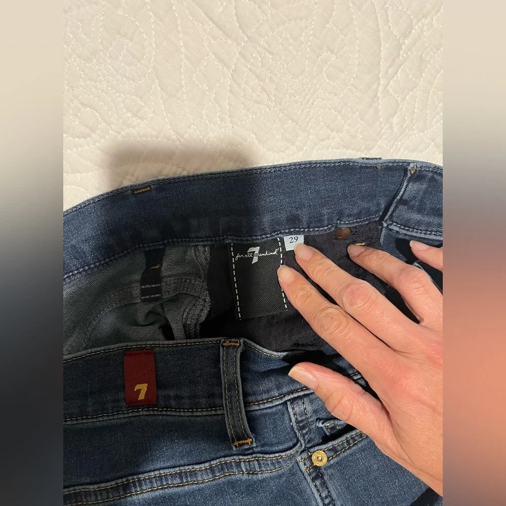 7 For All Mankind Dark Blue Flare Jeans